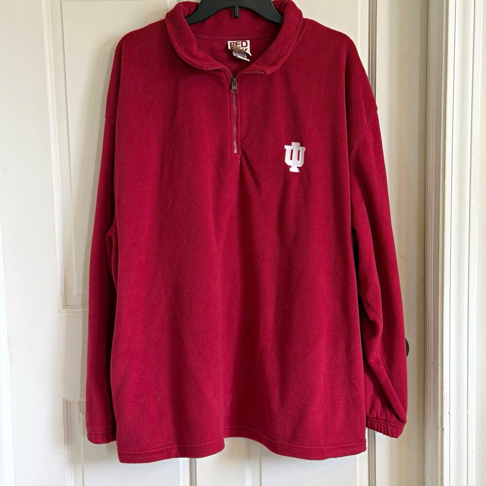 Vintage/Retro Indiana University Red Oak Sportswear 1/4 Zip Fleece Pullover 2XL